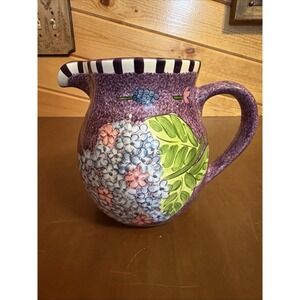 Gatesware By Laurie Gates Purple Pitcher Hydrangeas Microwave Safe